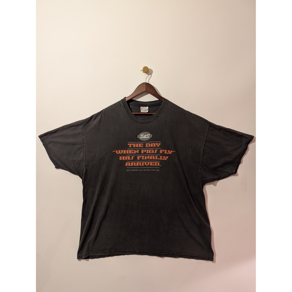 Hanes S&S Cycle Graphic T-Shirt Mens 3XL BlackHarley Biker Tee